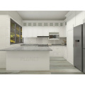 Luxury white shaker style solid wood kitchen cabinet